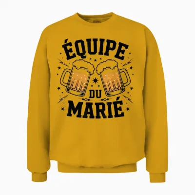 Married Team Stag Party Evg Team of the Groom T-Shirt, Black, S Unisex Sweatshirt - Gold