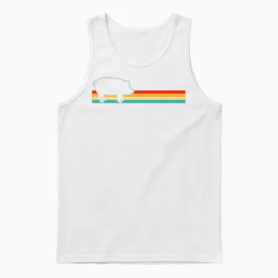 Pig Retro Unisex Tank Top - White