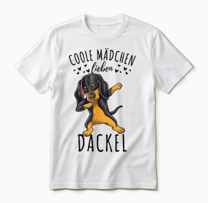 Coole Mädchen Lieben Dackel Unisex T-Shirt in White