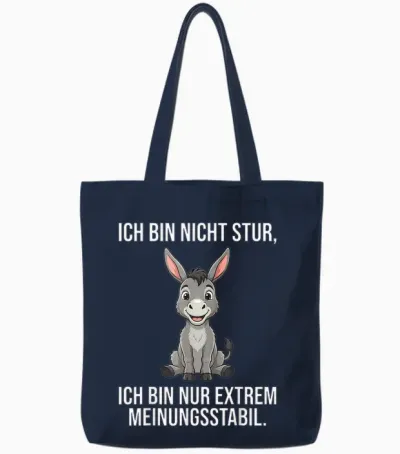Ich Bin Nicht Stur Extrem Meinungsstabil Esel Tote Bags - Navy
