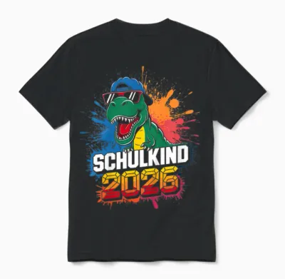 Kinder Schulkind 2026 Einschulung Erster Tag Schulstart Grundschule Unisex T-Shirt - Black