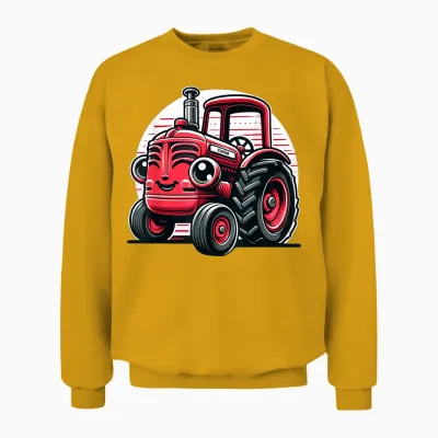 Kleiner Roter Traktor Für Kinder Unisex Sweatshirt - Gold