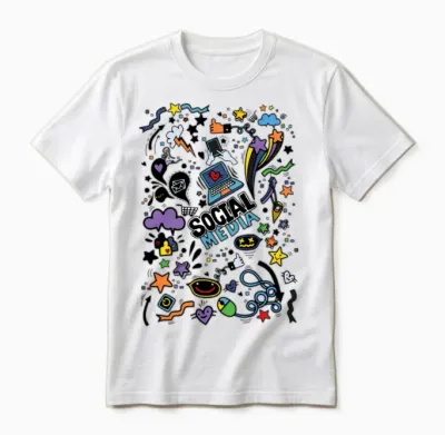 Social Media Doodles Unisex T-Shirt - White