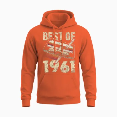 Best of 1961, Audio Kassette, 65. Geburtstag, 65 Jahre Alt Unisex Hoodie - Orange