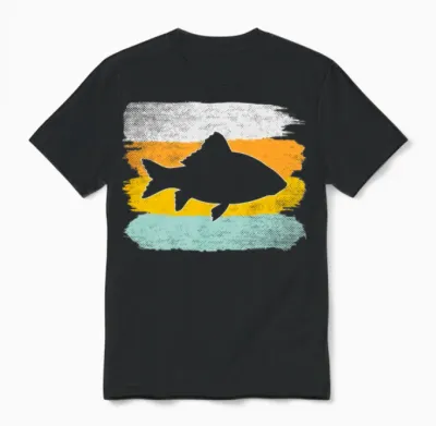 Fish Retro Unisex T-Shirt - Black