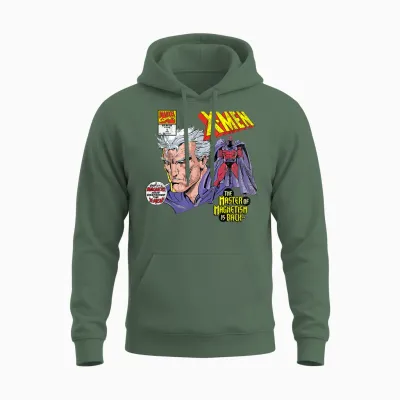 Marvel X-Men Magneto Master of Magnetism Unisex Hoodie - Military Green