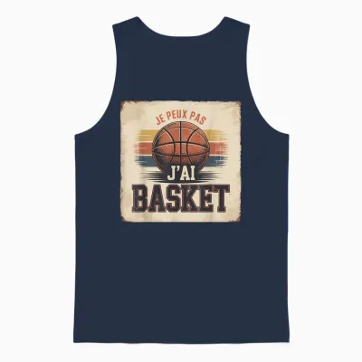 Jersey, Je Peux Pas J'ai Basketball, Men, Women, Children, Unisex Tank Top - Navy