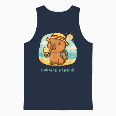 Endlich Ferien! Lustiges Geschenk Schulferien Urlaub Kinder Unisex Tank Top - Navy