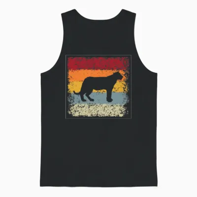 Tiger Retro Unisex Tank Top - Black