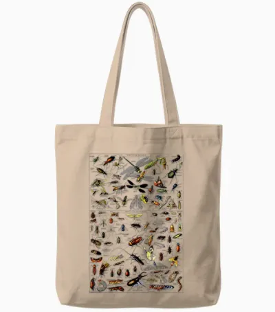 Insects Collection Species Bugs Vintage Chart Entomologie Tote Bags - Natural