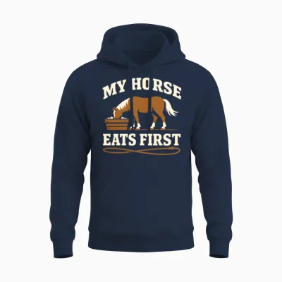 Horses Lifestyle Equestrian Identity Proud Horse Unisex Hoodie - Navy