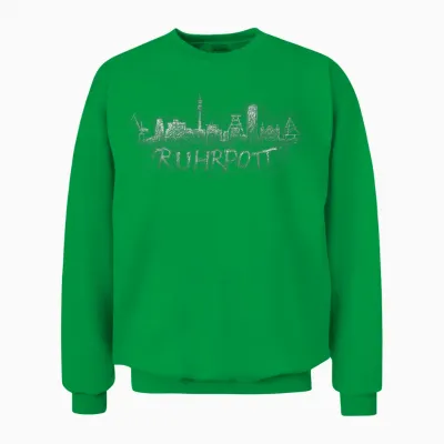 Ruhrpott Skyline Ruhrgebiet Landmark T-Shirt, Black Unisex Sweatshirt - Irish Green