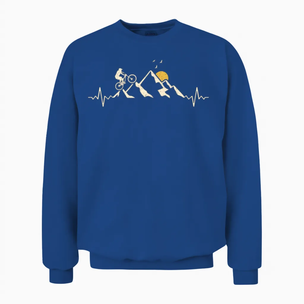 Mountain Biking Mountain Bike Cycling Nature Unisex Sweatshirt in Royal