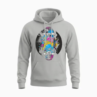 Skateboard Graffiti Skater Unisex Hoodie - Ash