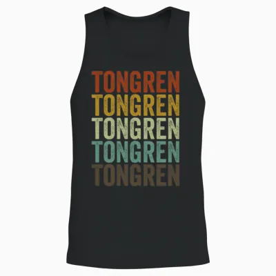 Tongren China Retro Vintage Unisex Tank Top - Black