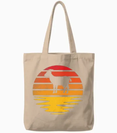 Goat Retro Tote Bags - Natural