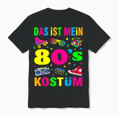 80s Theme Party 80s Costume - I Love the 80s Unisex T-Shirt - Black
