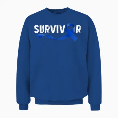 Survivor Colon Cancer Month Support Ruban Bleu Unisex Sweatshirt - Royal