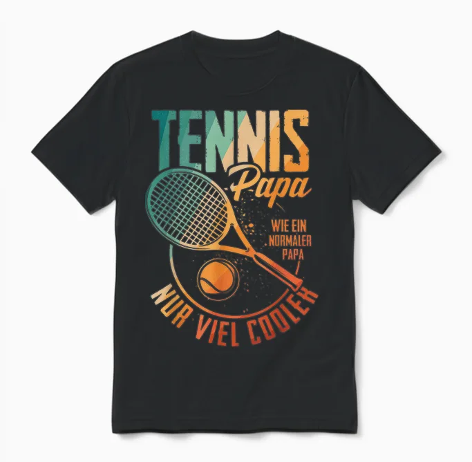 Tennis Papa Nur Cooler Vater Tennisspieler Vatertag Unisex T-Shirt in Black
