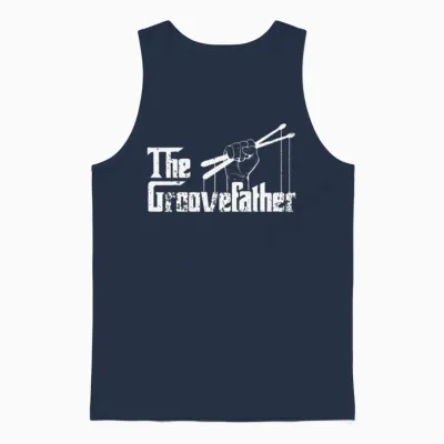 The Groovefather Drums Drumming Band Drumm Unisex Tank Top - Navy