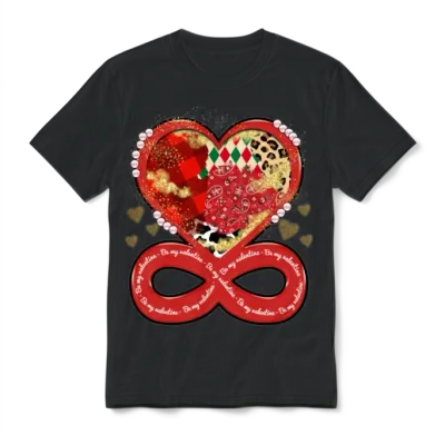 Be Mine Valentine, Retro Valentine Unisex T-Shirt - Black