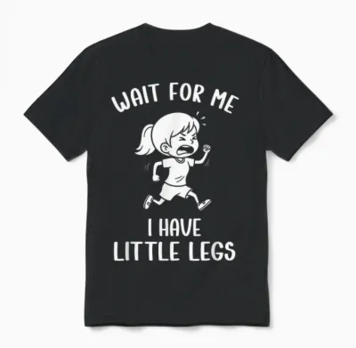 Funny Short Legs Meme Women Wait for Me - I Have Little Legs Unisex T-Shirt - Black