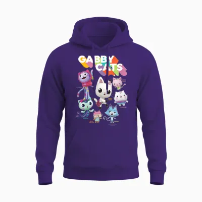 Gabby's Dollhouse Gabby Cats T-Shirt, Blue Unisex Hoodie - Purple