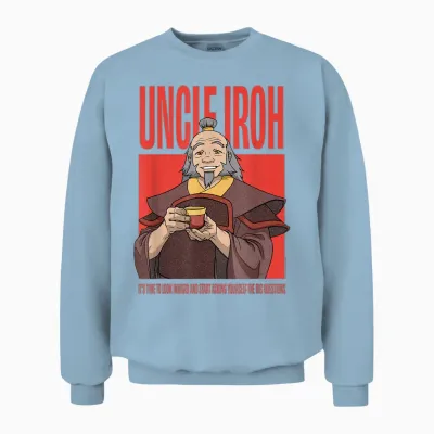 Avatar: the Last Airbender Uncle Iroh Look Inward Anime Unisex Sweatshirt - Light Blue