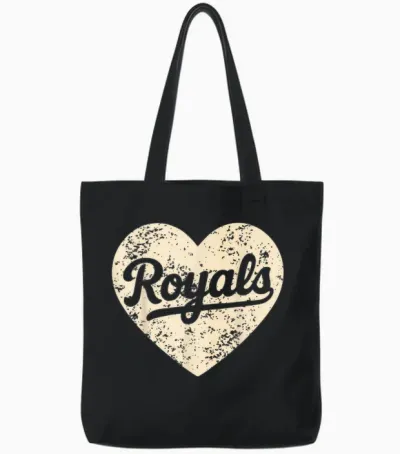 Retro Royals Heart Distressed Style Gift for Men Women Tote Bags - Black