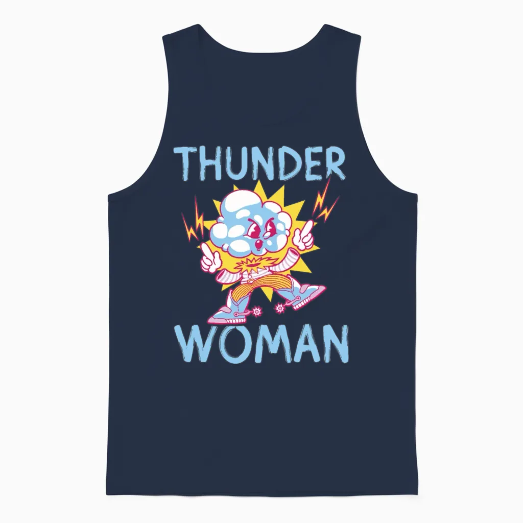 Thunder Woman Thunderstorm Design Unisex Tank Top in Navy