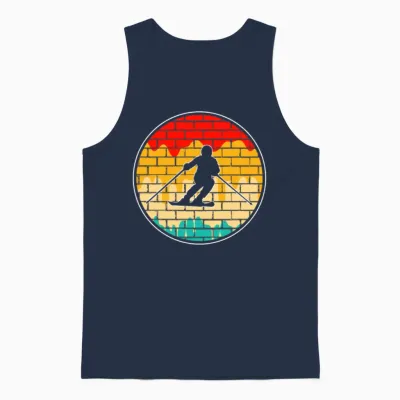 Ski Retro Unisex Tank Top - Navy