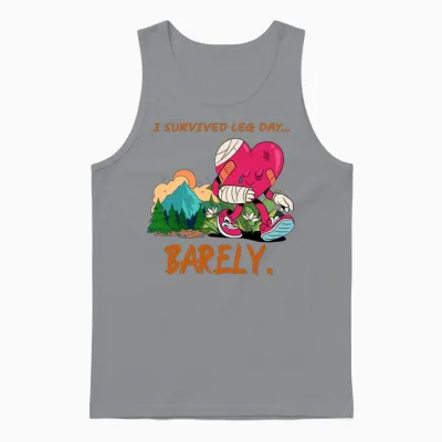 Funny Heart T-Shirt Design, Fitness and Wellness Unisex Tank Top - Sport Grey