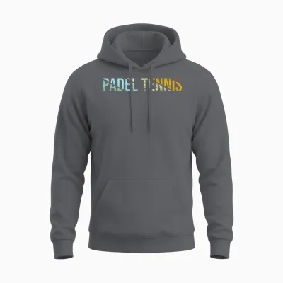 Padel Tennis Retro Unisex Hoodie - Charcoal