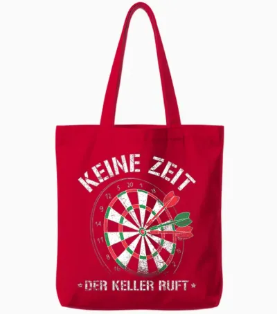 Dart Keine Zeit Der Keller Call Darts Player Saying Tote Bags - Red