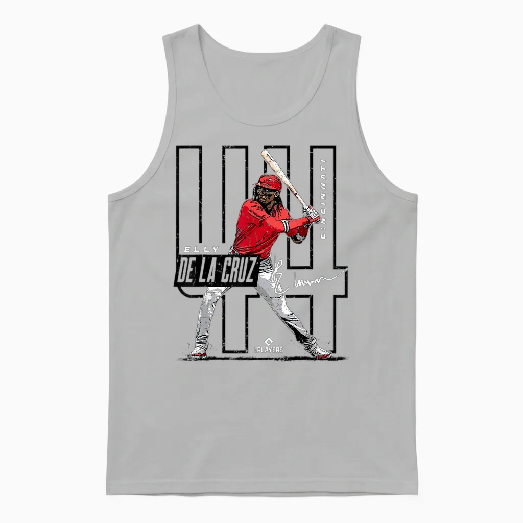 License Champs Elly De La Cruz | Cincinnati Mlb Players League | Mlbcru4022 T-Shirt, Small, Red Unisex Tank Top in Ash