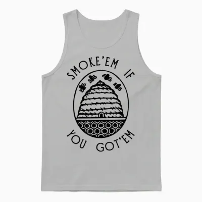 Funny Beekeeping Bee T Shirt, Smoke Them Honey Bees Tee Gift Unisex Tank Top - Ash