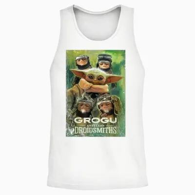 Star Wars: the Mandalorian and Grogu Anzellan Droidsmiths Unisex Tank Top - White