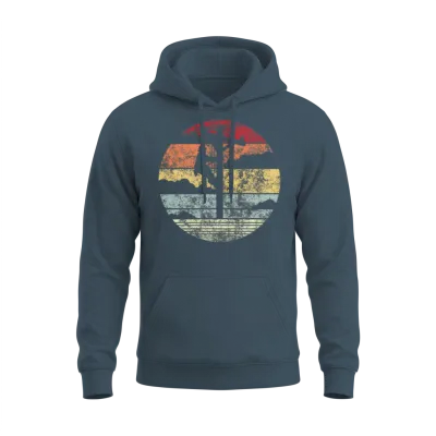 Vintage Retro Lineman Line Worker Utility Pole Unisex Hoodie - Dark Heather