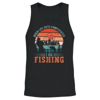 I Go Fishing Funny Fisher Fisherman Gift Unisex Tank Top - Black – 2