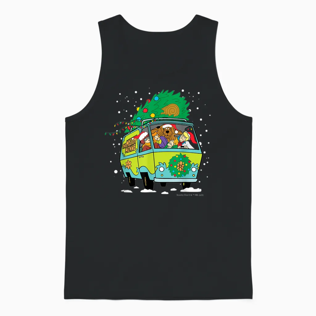 Scooby Doo Christmas Mystery Machine Unisex Tank Top in Black
