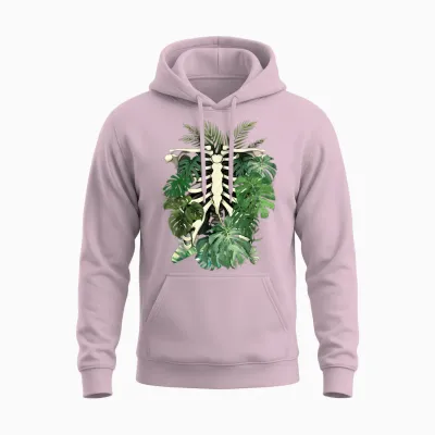 Skeleton Plant Body Monstera Leaf Plant Mom Gardening Woman Unisex Hoodie - Light Pink