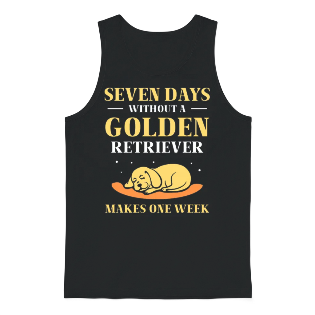 Seven Days Without a Golden Retriever Unisex Tank Top - Black
