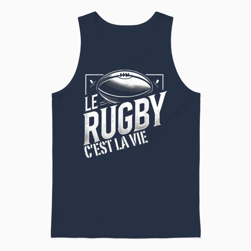 Rugby Player Rugbyman Humour Rugby Unisex Tank Top in Navy