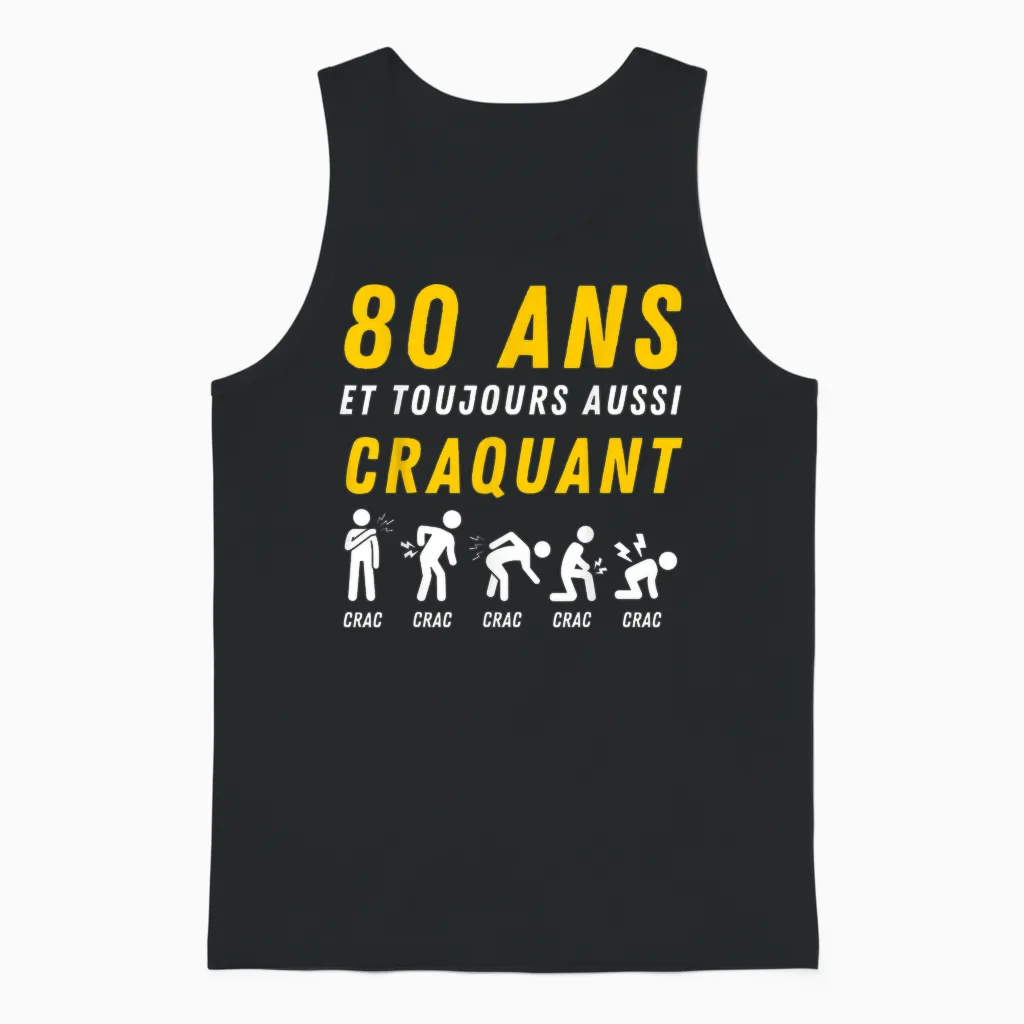 Gift Idea Humour 80th Anniv 1946 Birthday 80 Years Man Unisex Tank Top in Black