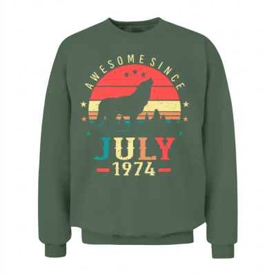 In July 1974 Retro Unisex Sweatshirt - Military Green