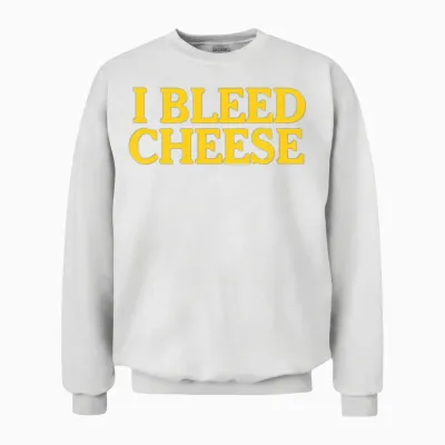 Funny Packer Cheesehead Bleed Cheese Unisex Sweatshirt - White