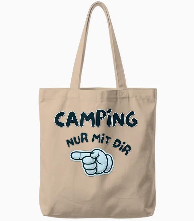 Camping Nur Mit Dir Tote Bags in Natural