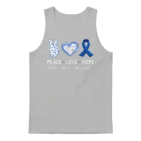Peace Love Hope Child Abuse Awareness Unisex Tank Top - Ash – 1