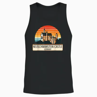 Neuschwanstein Castle Bavière Allemagne Souvenir Souvenir Unisex Tank Top - Black