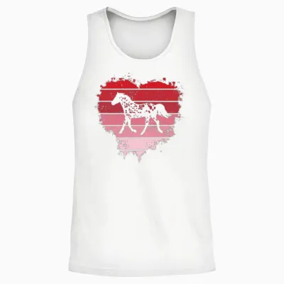 Horse Heart Vintage Unisex Tank Top - White